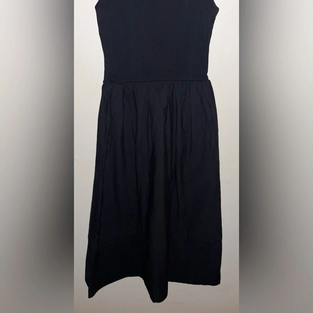 NWT J.Crew Petite Drop Waist Mixy Dress Black Size PXS Midi Dress Preppy Casual